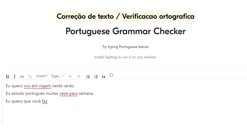 Portuguese cgrammar checker
