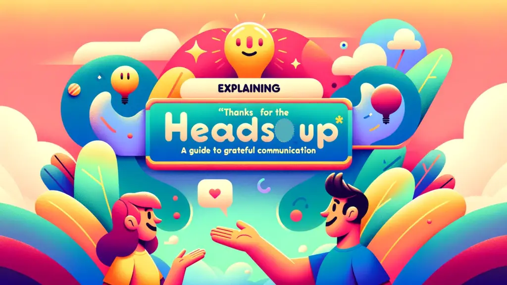 thanks for the heads up meaning